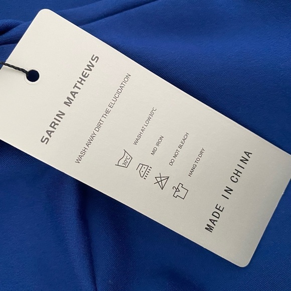 SARIN MATHEWS One Shoulder A-Line Royal Blue Dress NWT Size L - Picture 10 of 10